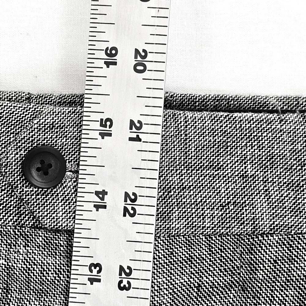 Oak Hill Mens 52/30 Gray Linen Blend Pleated Front Straight Leg Trousers Pants